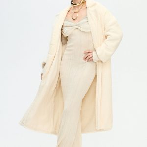 Sherpa Long Jacket Cream Soft