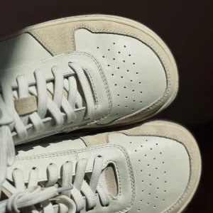 Beige Leather Barefoot Sneakers Wide Toe Box Foot