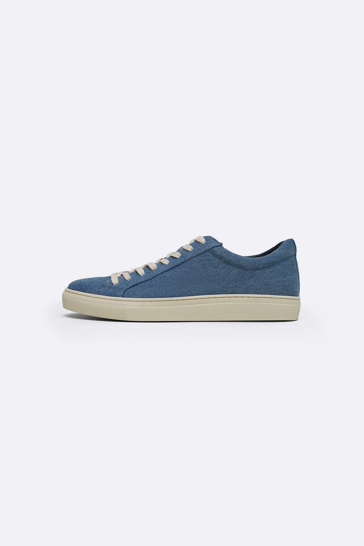 Unisex Blue Denim Canvas Lowtop Sneakers Casual Laceup Unisex Blue Denim Canvas Lowtop Sneakers Casual Laceup